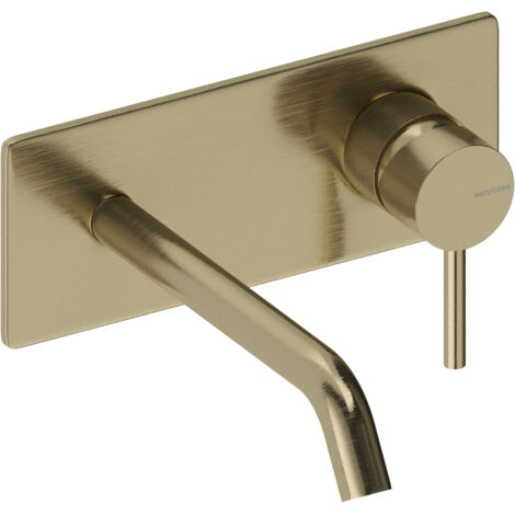 SANYCCES LOOP ColdOpen Wand-Waschtischarmatur Unterputz mit 18 cm Ausladung, gold gebürstet