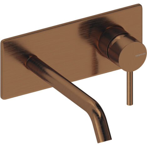 SANYCCES LOOP ColdOpen Wand-Waschtischarmatur Unterputz mit 18 cm Ausladung, rosegold gebürstet