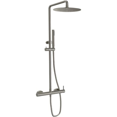 SANYCCES LOOP Einhebel-Rain Duschsystem 25 cm, Nickel gebürstet