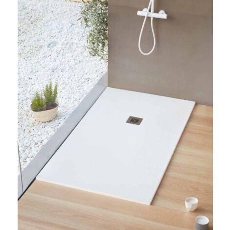 Receveur de douche extra plat LOGIC surface ardoisée, rectangulaire blanc