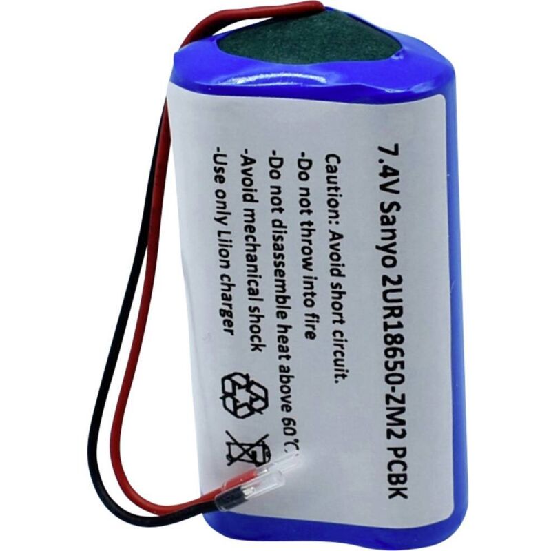 2/UR18650-ZM2 pcbk Pile rechargeable spéciale 18650 avec câble Li-Ion 7.4 v 2420 mAh - Sanyo