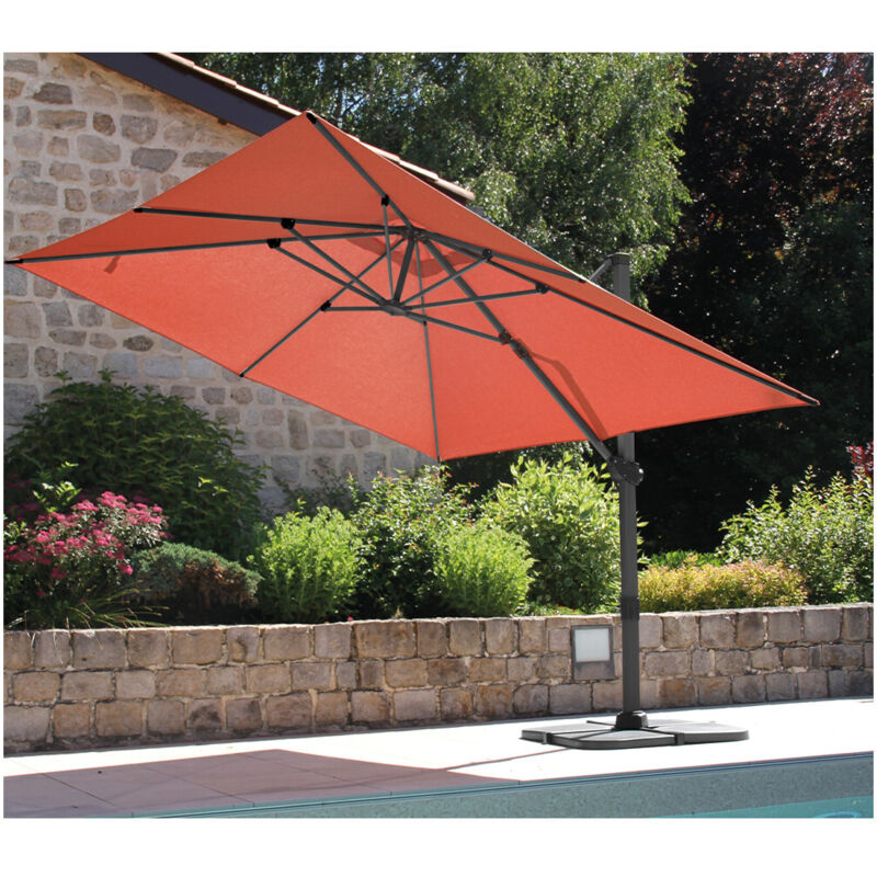 SAPHIR - Parasol déporté 4x3m - Terracotta