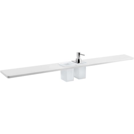 Sapho Abeline - Estante con dispensador y vasos, 100 cm, blanco mate/cromo AE102-0101-02