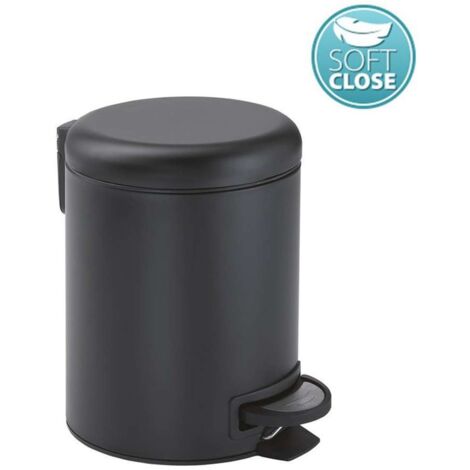 Sapho Accesorios de baño Gedy - Cubo de basura 3 l, Soft Close, negro mate 320914
