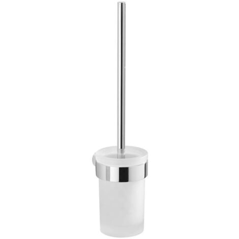Sapho Accesorios de baño Gedy - Escobilla de WC de pared con soporte, cromo/cristal satinado PI330313