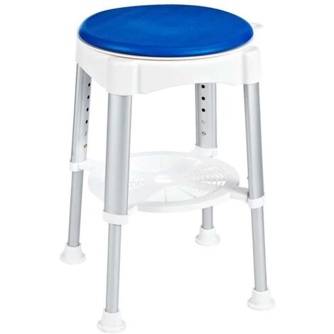 Sapho Accesorios Ridder - Taburete giratorio de altura regulable, blanco/azul A0050401