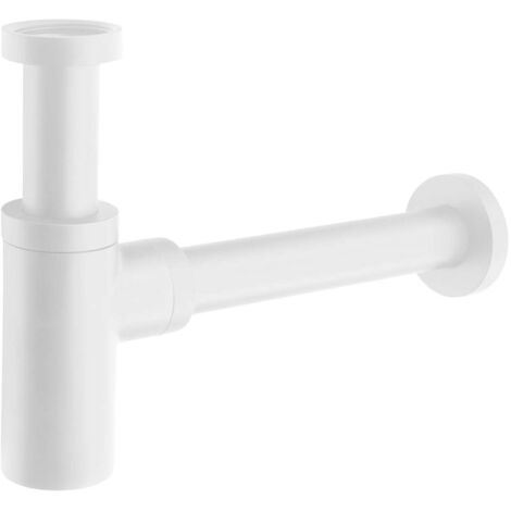 Sapho Accesorios - Sifón de lavabo 1 1/14, desagüe 32 mm, redondo, blanco mate SI514