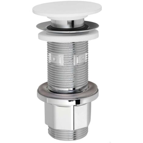 Sapho Accesorios Silfra - Caño de lavabo con cierre, tapón Rockstone, blanco mate WA03451