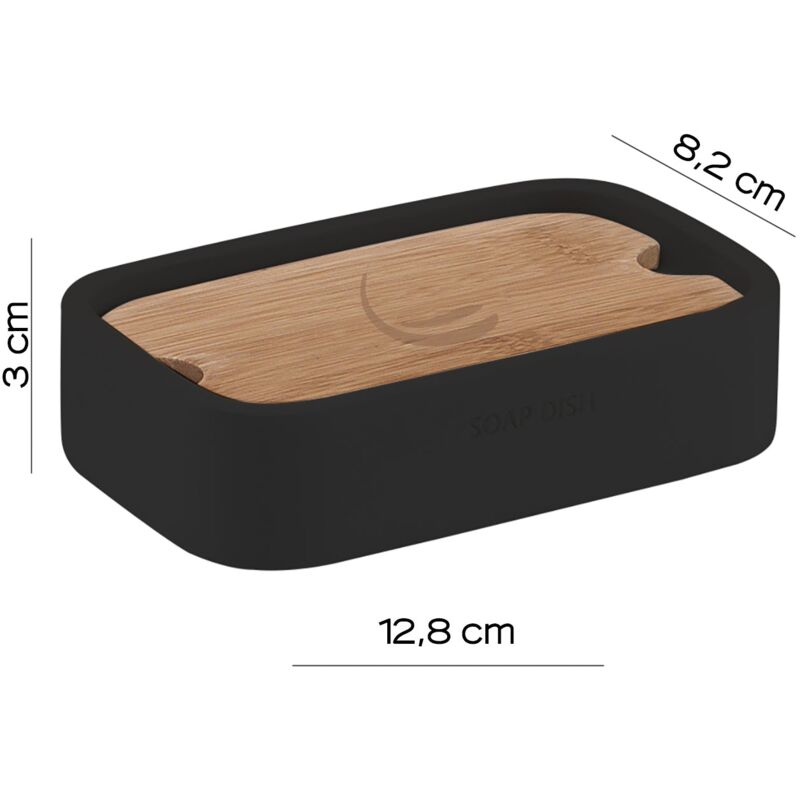 GEDY 13111400000 NINFEA Jabonera Negro-Bambú - ref: 13111400000