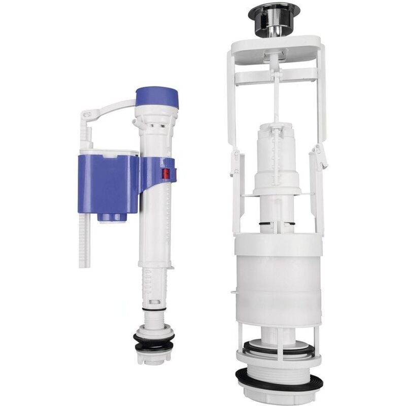 Sapho - Accessoires - Kit de rinçage avec double bouton-poussoir, remplissage par le bas, chrome SSUV12