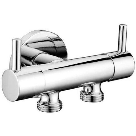 Sapho Accessoires - Robinet double pour raccord de douchette de bidet et WC, chrome 1209-04-B