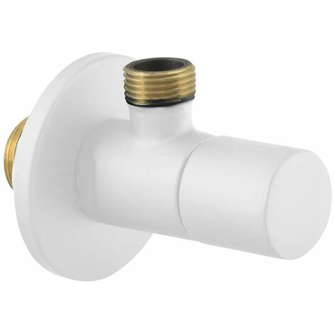 Sapho Accessoires - Soupape d'angle avec rosace, blanc mat SL014