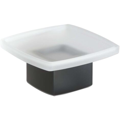 Sapho Accessori bagno Gedy - Distributore di sapone Lounge, vetro satinato/nero opaco 545114