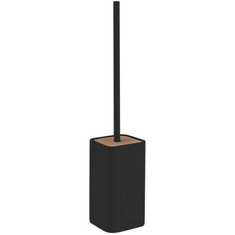 Sapho Accessori bagno Gedy - Scopino per WC Ninfea da appoggio, nero/bambù 133314