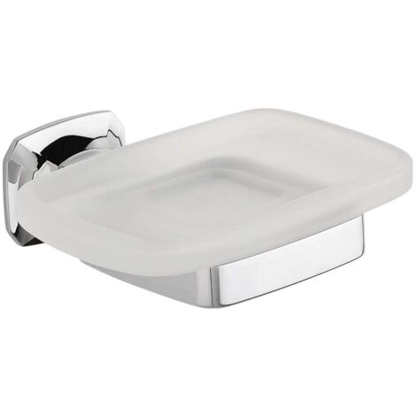 Sapho Aida - Seifenspender mit Halter, Milchglas/Chrom AI002