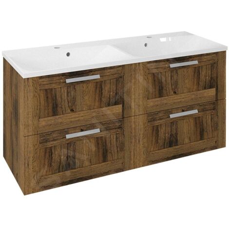 Sapho Amia - Meuble double évier 1195x600x450 mm, chêne Collingwood AM120-1919