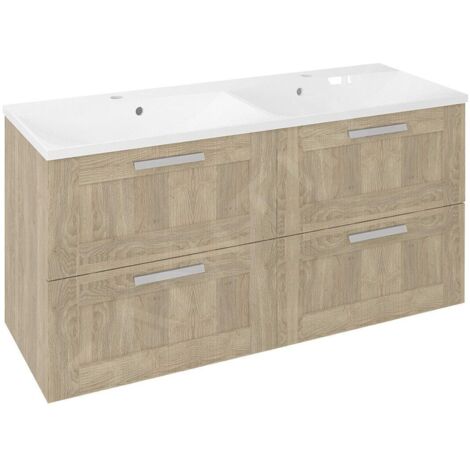 Sapho Amia - Meuble double évier 1195x600x450 mm, chêne Texas AM120-2020