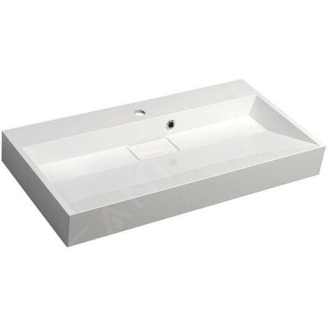 Sapho Amur - Lavabo 900x460 mm, avec trop-plein, trou pour robinet, blanc 55032