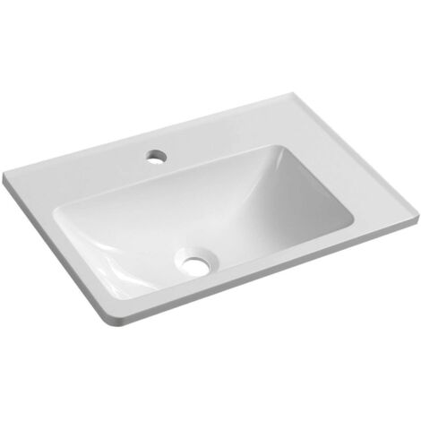 Sapho Arana - Lavabo 560x110x350 cm, sin rebosadero, orificio para grifo, blanco AN056