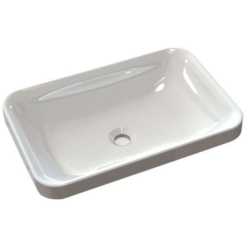 Asoffi - Lavabo à encastrer, 55x37 cm, sans trop-plein, blanc 55033 - Sapho
