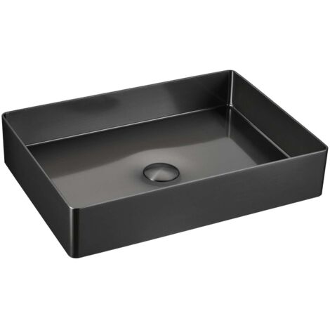 Sapho Aurum - Lavabo 50x35 cm, sin rebosadero, antracita AU103