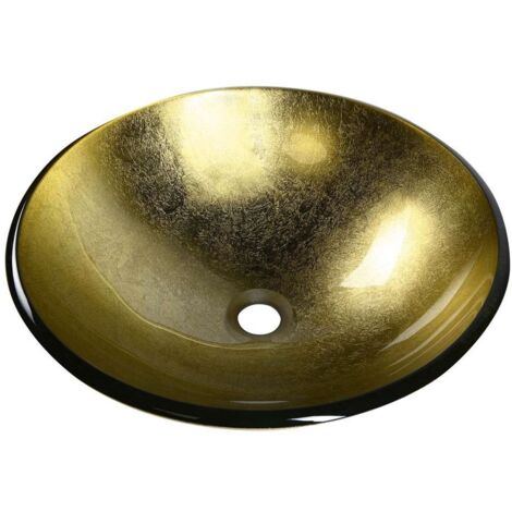 Sapho Beauty - Aufsatzwaschtisch, Durchmesser 42 cm, Glas/golden  2501-22