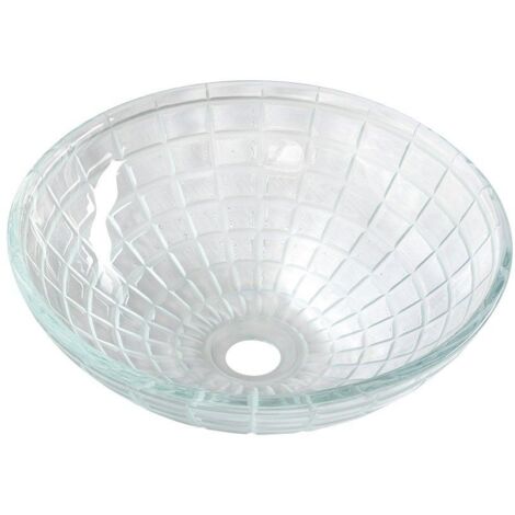 Sapho Beauty - Lavabo à poser, diamètre 420 mm, sans trop-plein, verre clair TY153