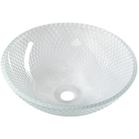 Sapho Beauty - Lavabo à poser, diamètre 420 mm, sans trop-plein, verre clair TY165
