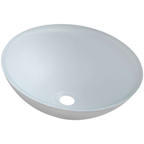 Sapho Beauty - Vasque à poser, diamètre 42 cm, sans trop-plein, verre/blanc mat TY181W