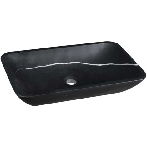 Sapho Blok - Bacinella da lavabo 600x350 mm, senza troppopieno, nero opaco 2401-39