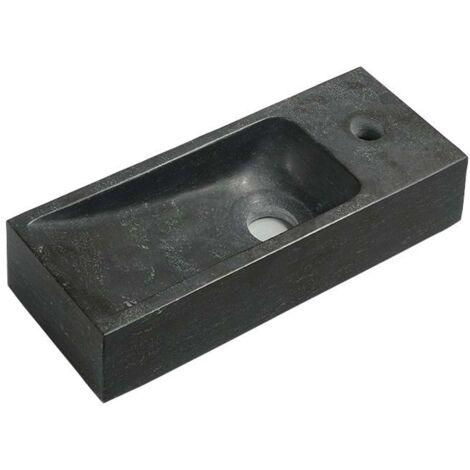 Sapho Blok - Handwaschbecken 38x14 cm, ohne Überlauf, Hahnloch, Anthrazit 2401-31