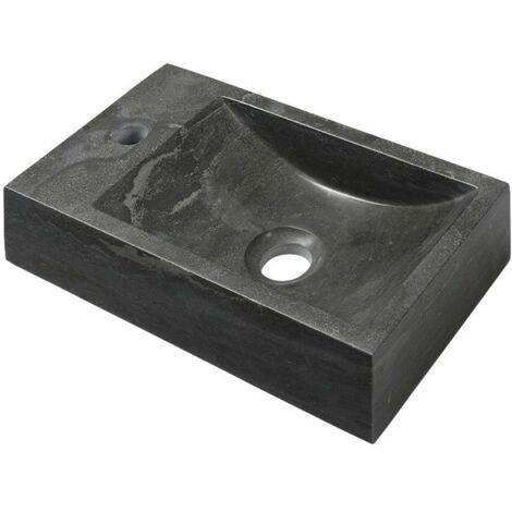 Sapho Blok - Lavabo 40x22 cm, grifería izquierda, sin rebosadero, antracita 2401-38