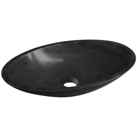 Sapho Blok - Lavabo 60x35 cm, sin rebosadero, negro mate 2401-40