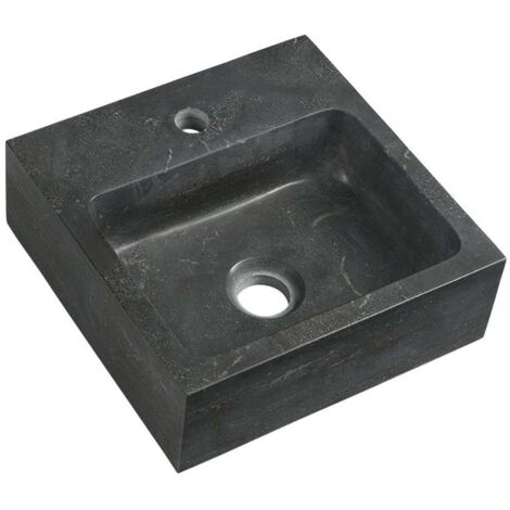 Sapho Blok - Lavamani 300x300 mm, senza troppopieno, foro per rubinetto, antracite 2401-29