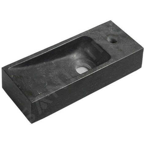Sapho Blok - Lave-main 380x140 mm, sans trop-plein, trou pour robinet, anthracite 2401-31