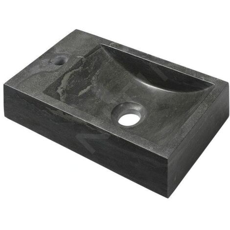 Sapho Blok - Lave-main 400x220 mm, trou pour mélangeur à gauche, sans trop-plein, anthracite 2401-38