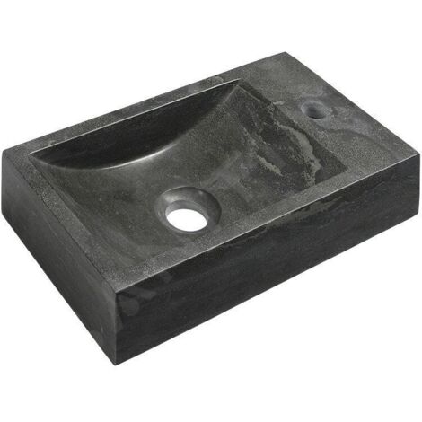 Sapho Blok - Lave-mains 400x220 mm, avec 1 trou à droite, sans trop-plein, anthracite 2401-28