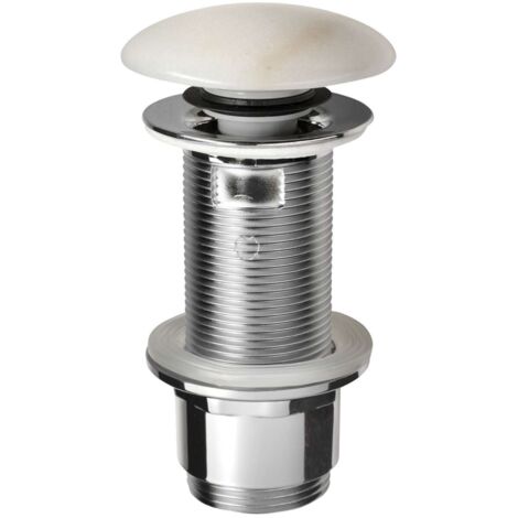 Sapho Blok - Piletta per lavabo chiudibile, Click Clack, marmo bianco 2401-921