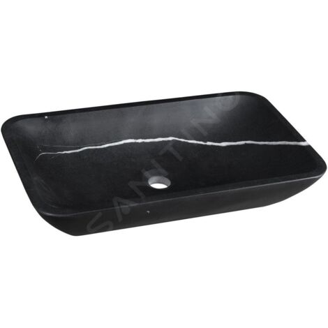 Sapho Blok - Vasque, 600x350 mm, sans trop-plein, noir mat 2401-39