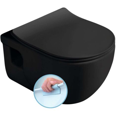 Sapho Brilla - Inodoro suspendido, Rimless, negro mate 100614-110