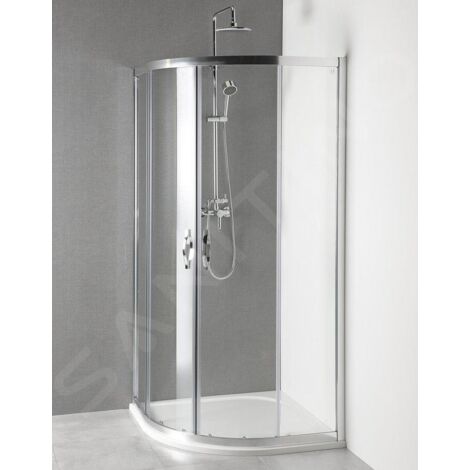 Sapho – Cabine de douche 90x90x190 cm avec receveur en marbre coulé – Portes coulissantes – Verre clair 5 mm – AG4290