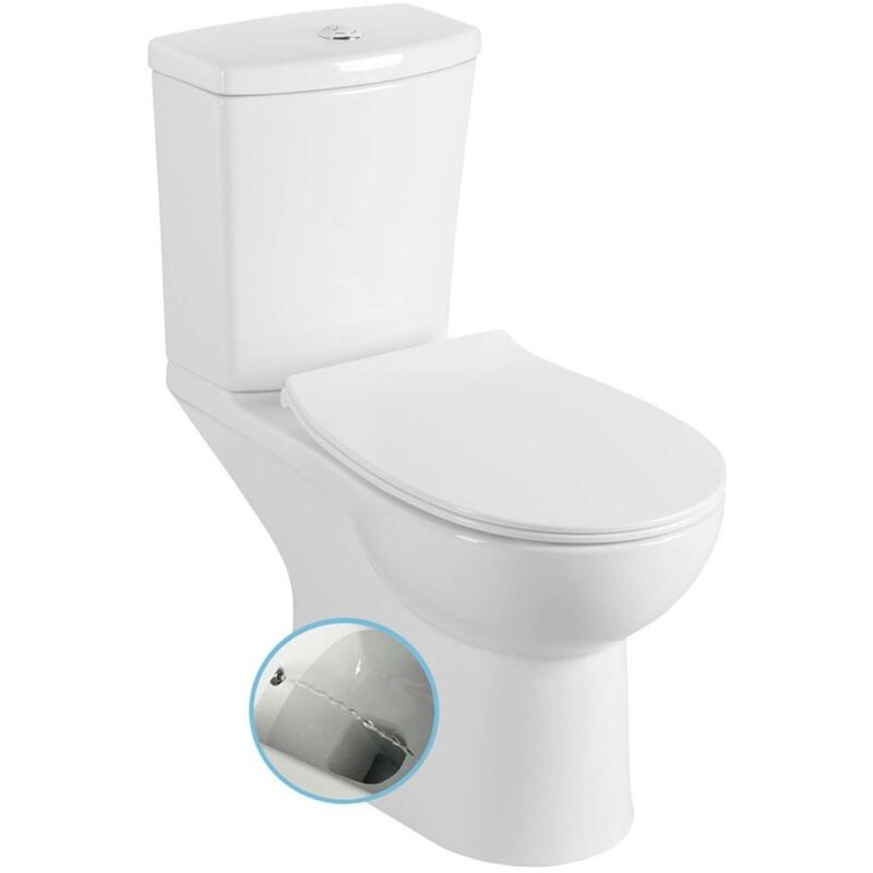 Céramique - wc à poser Kairo, avec douchette de bidet, évacuation à l'arrière, blanc PC106 - Sapho