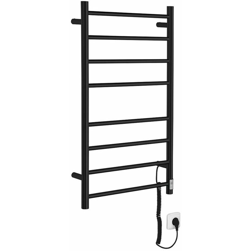 Chauffage - Séchoir électrique de serviettes Redondo avec minuterie, 50x90 cm, 75 w, noir mat ER220BT - Sapho