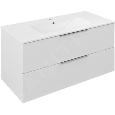 Sapho Cirasa - Meuble-lavabo, 100x52x46 cm, 2 tiroirs, blanc CR100-3030