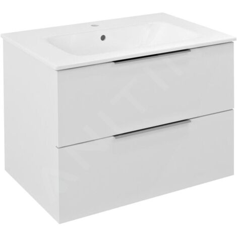 Sapho Cirasa - Meuble-lavabo, 70x52x46 cm, 2 tiroirs, blanc CR701-3030