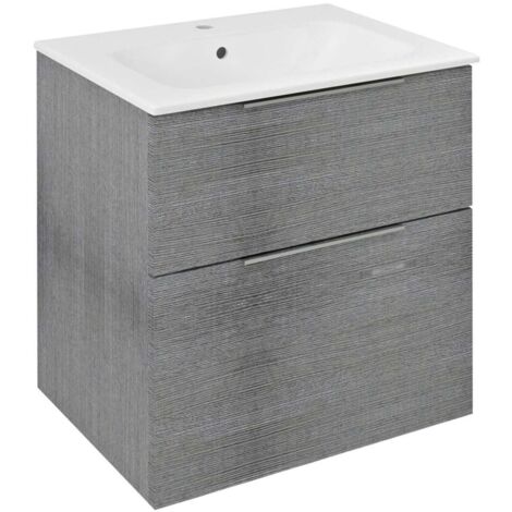Sapho Cirasa - Mobile lavabo, 59x64x46 cm, 2 cassetti, rovere argentato CR601-1111