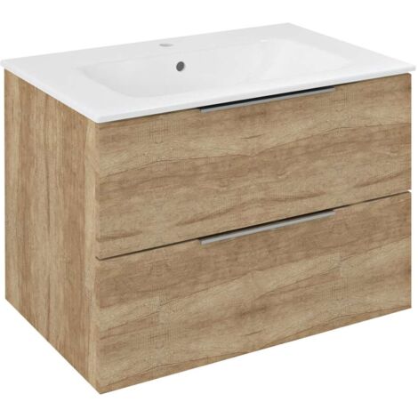 Sapho Cirasa - Waschtischunterschrank 70x52x46 cm, 2 Schubladen, Eiche Alabama CR701-2222