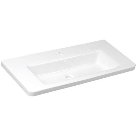 Sapho City - Lavabo 1013x182x460 mm, avec trop-plein, trou pour robinetterie, blanc KE100