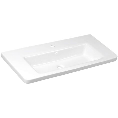 Sapho City - Lavabo 101x18x46 cm, con rebosadero, orificio para grifo, blanco KE100