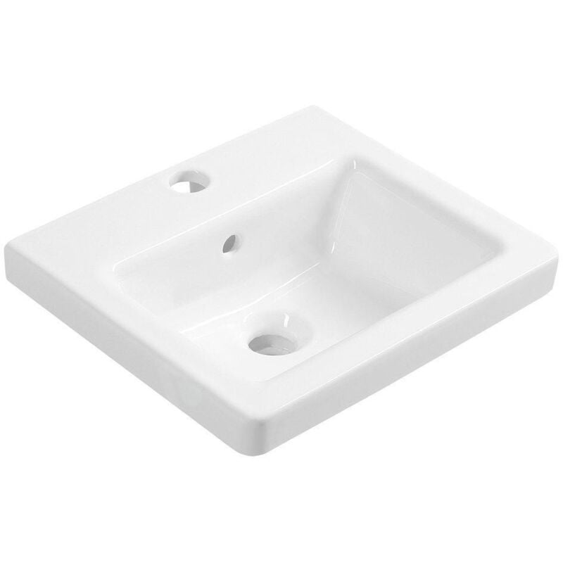 City - Lavabo à encastrer 400x350 mm, avec 1 trou pour robinetterie, blanc KE040 - Sapho